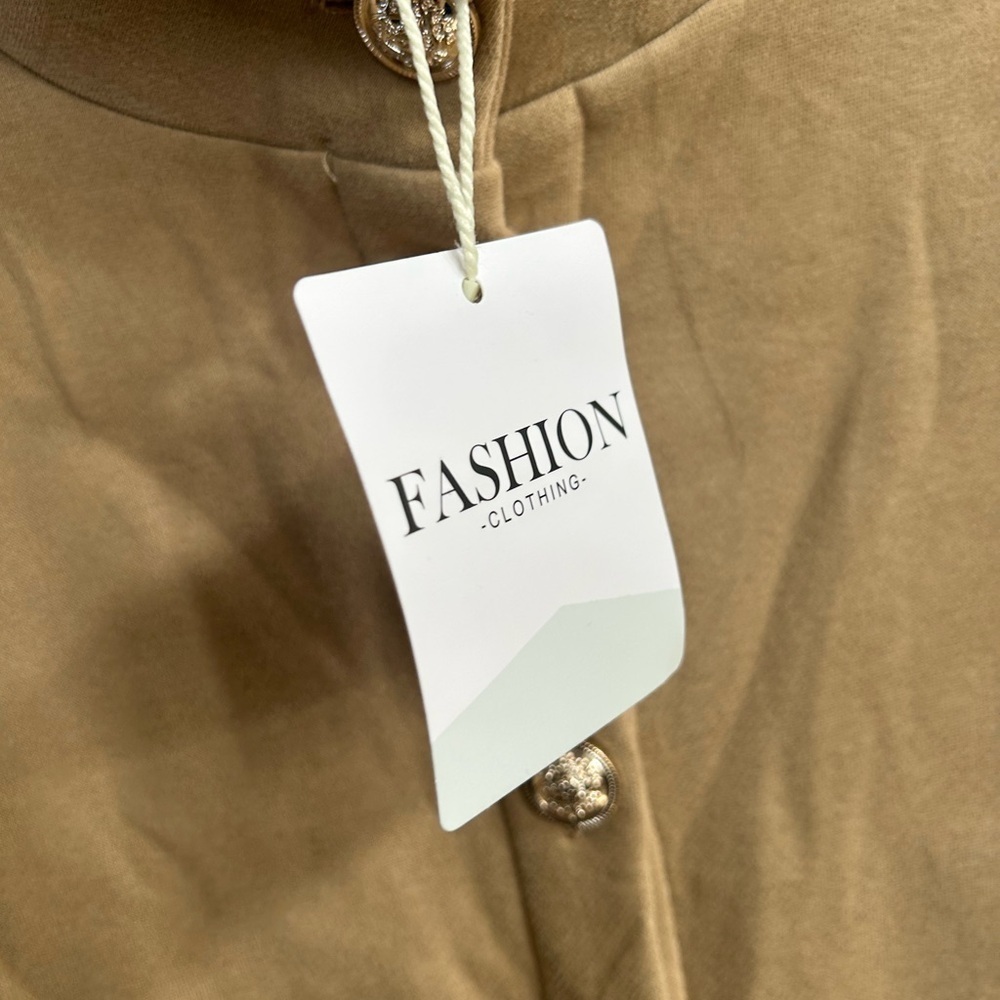 NWT Tan Exposed Seam Button-Up Jacket - Picture 4 of 10
